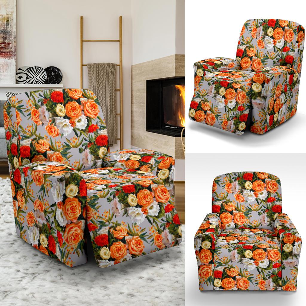 Lisianthus Pattern Print Design LT04 Recliner Slipcover-JORJUNE.COM