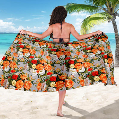 Lisianthus Pattern Print Design LT04 Sarong Pareo Wrap-JORJUNE.COM