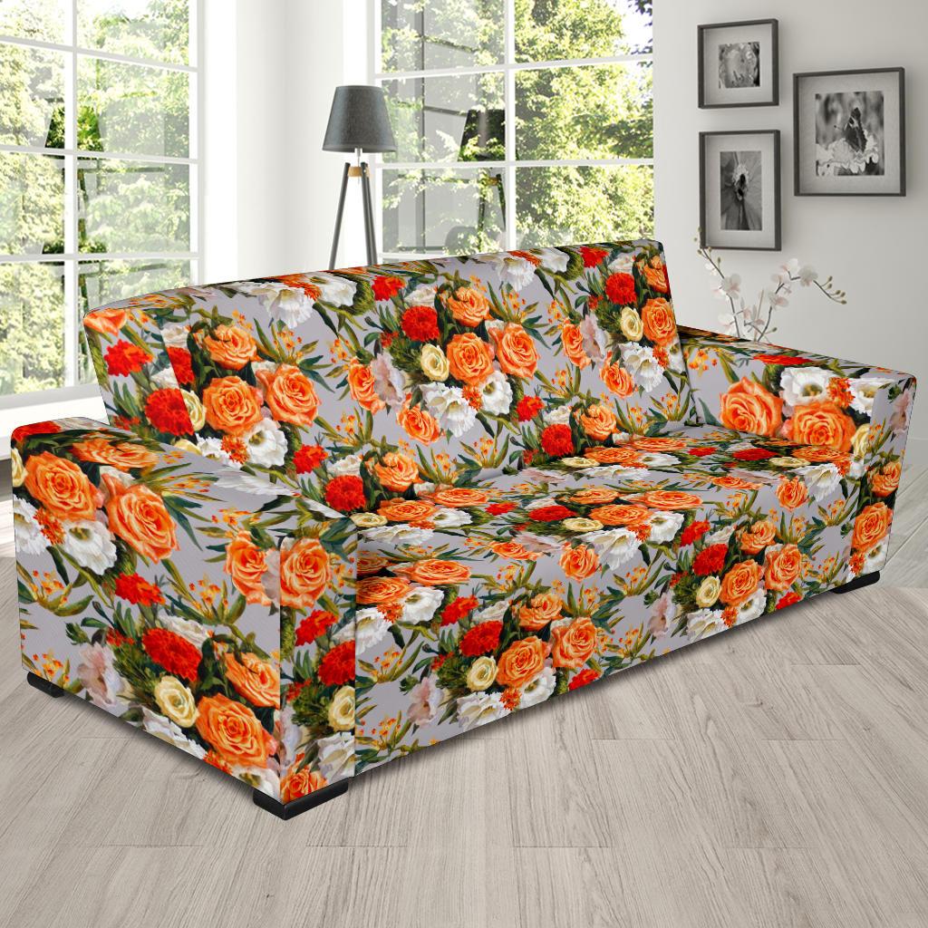 Lisianthus Pattern Print Design LT04 Sofa Slipcover-JORJUNE.COM