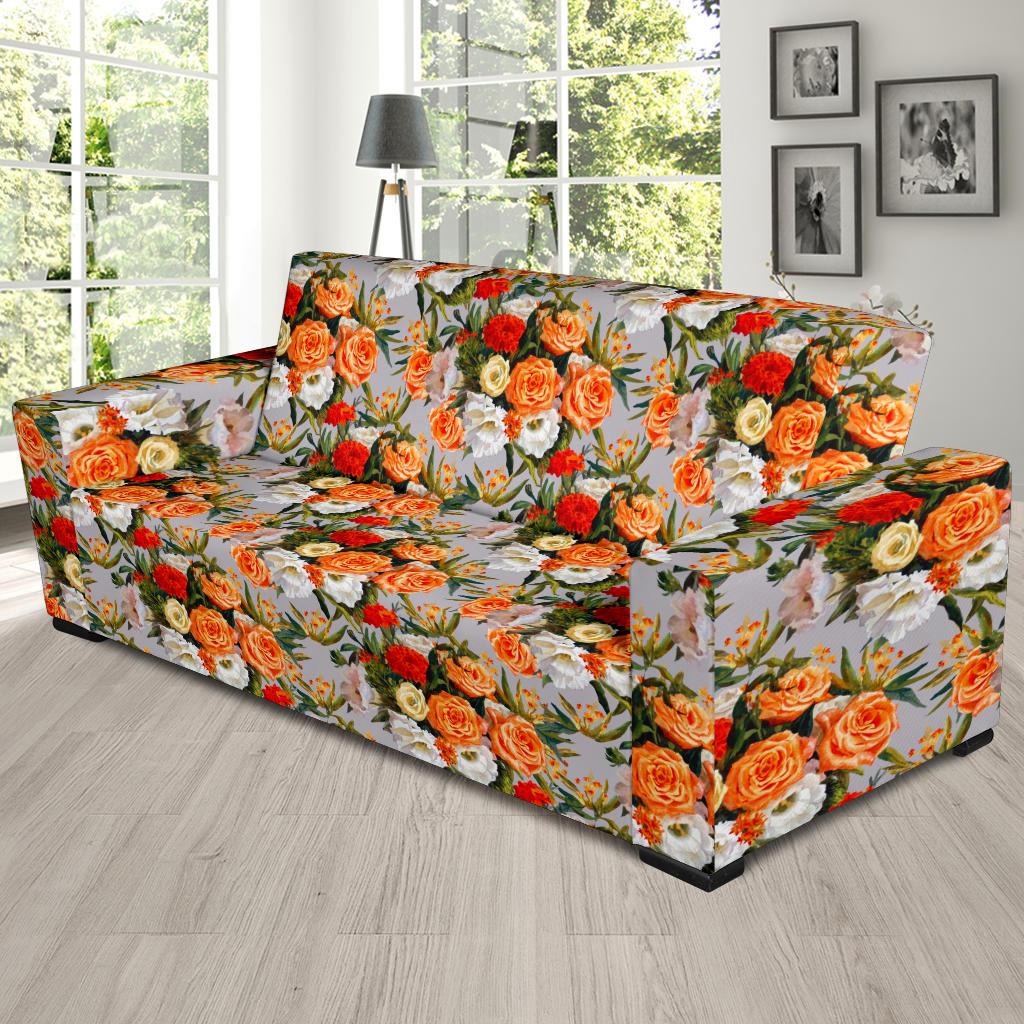 Lisianthus Pattern Print Design LT04 Sofa Slipcover-JORJUNE.COM
