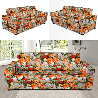 Lisianthus Pattern Print Design LT04 Sofa Slipcover-JORJUNE.COM