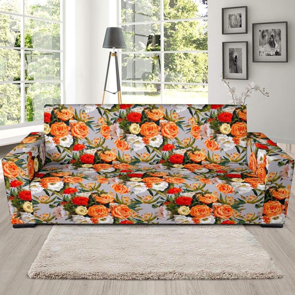 Lisianthus Pattern Print Design LT04 Sofa Slipcover-JORJUNE.COM