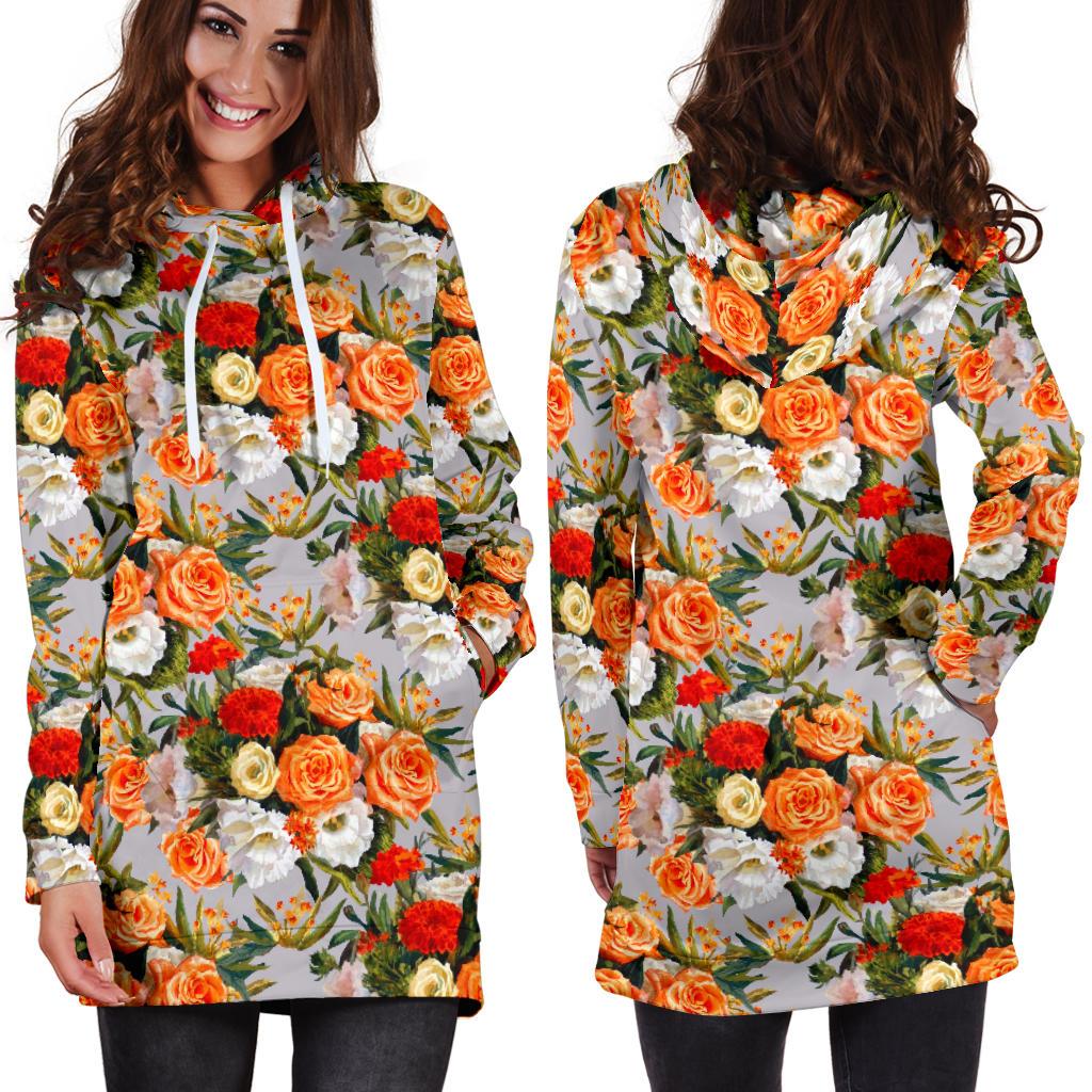 Lisianthus Pattern Print Design LT04 Women Hoodie Dress
