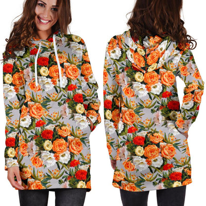 Lisianthus Pattern Print Design LT04 Women Hoodie Dress