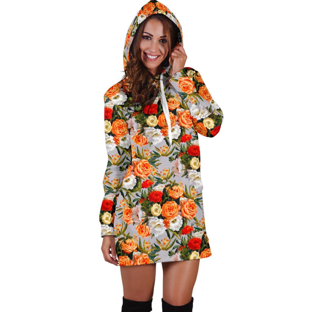 Lisianthus Pattern Print Design LT04 Women Hoodie Dress