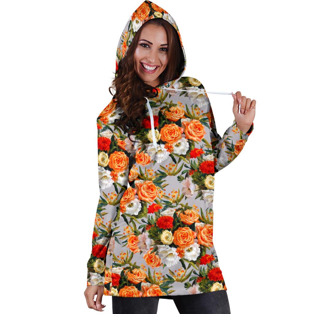 Lisianthus Pattern Print Design LT04 Women Hoodie Dress