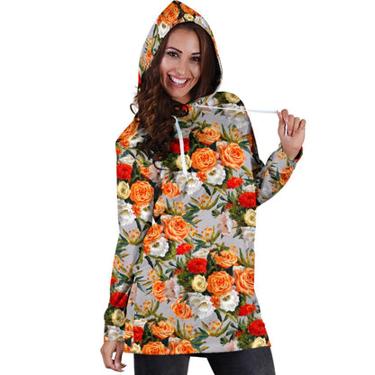 Lisianthus Pattern Print Design LT04 Women Hoodie Dress