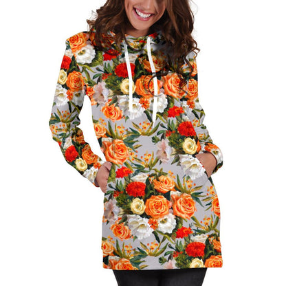 Lisianthus Pattern Print Design LT04 Women Hoodie Dress