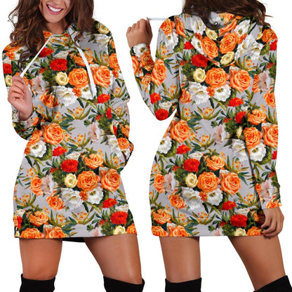 Lisianthus Pattern Print Design LT04 Women Hoodie Dress