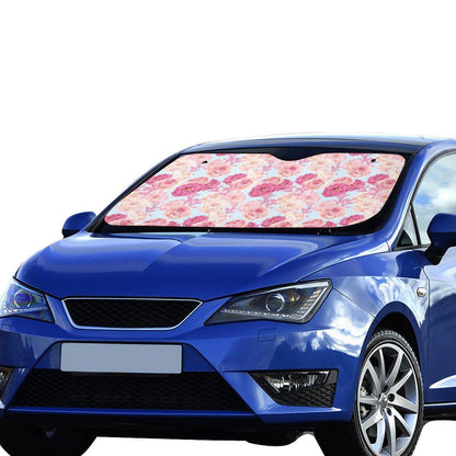 Lisianthus Pattern Print Design LT05 Car Sun Shade-JorJune