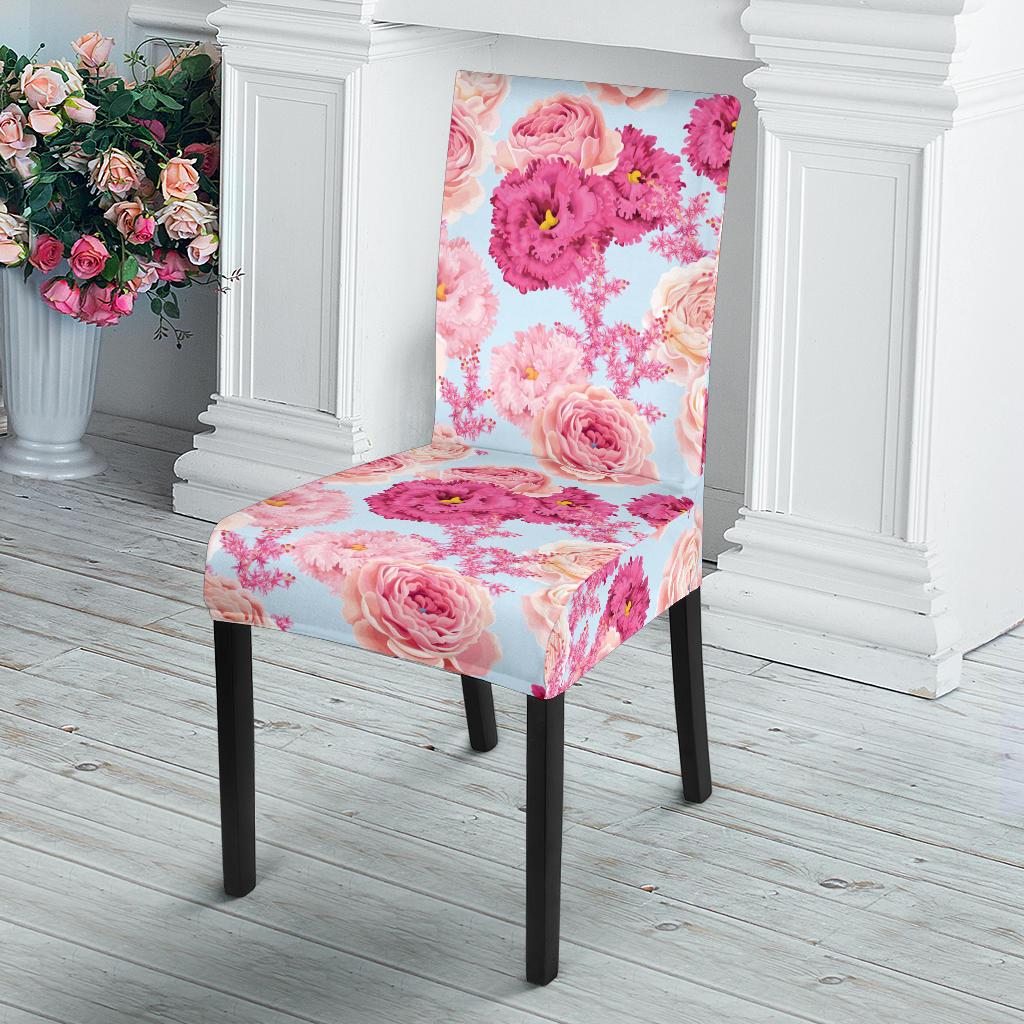 Lisianthus Pattern Print Design LT05 Dining Chair Slipcover-JORJUNE.COM