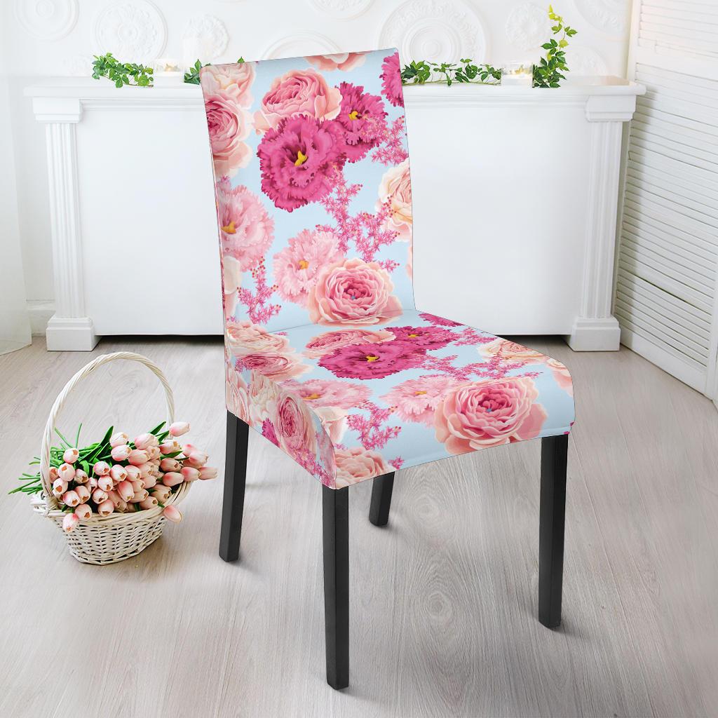 Lisianthus Pattern Print Design LT05 Dining Chair Slipcover-JORJUNE.COM