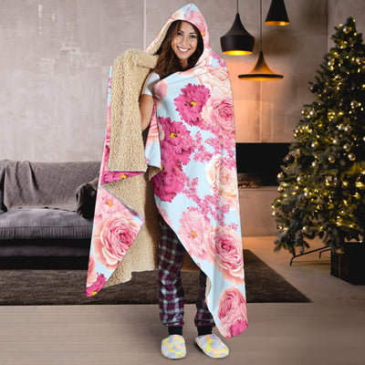 Lisianthus Pattern Print Design LT05 Hooded Blanket-JORJUNE.COM