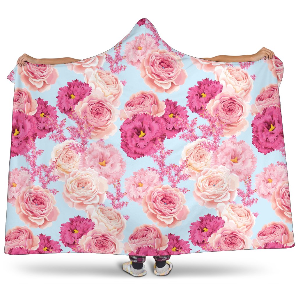 Lisianthus Pattern Print Design LT05 Hooded Blanket-JORJUNE.COM