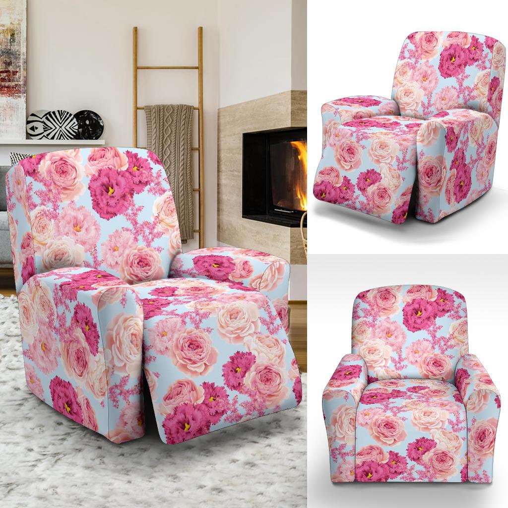 Lisianthus Pattern Print Design LT05 Recliner Slipcover-JORJUNE.COM