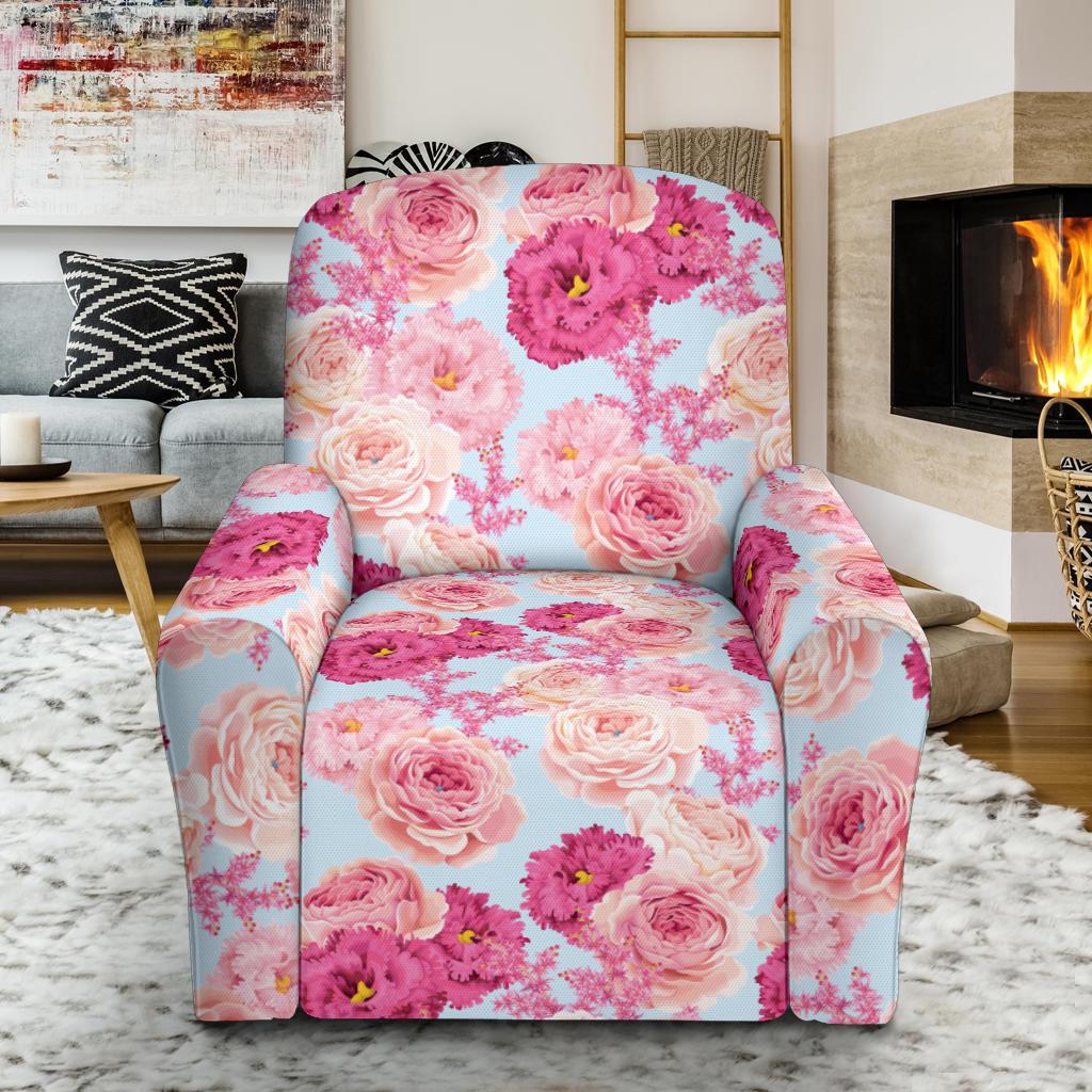 Lisianthus Pattern Print Design LT05 Recliner Slipcover-JORJUNE.COM