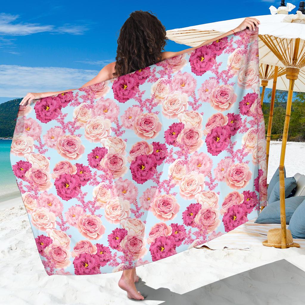 Lisianthus Pattern Print Design LT05 Sarong Pareo Wrap-JORJUNE.COM