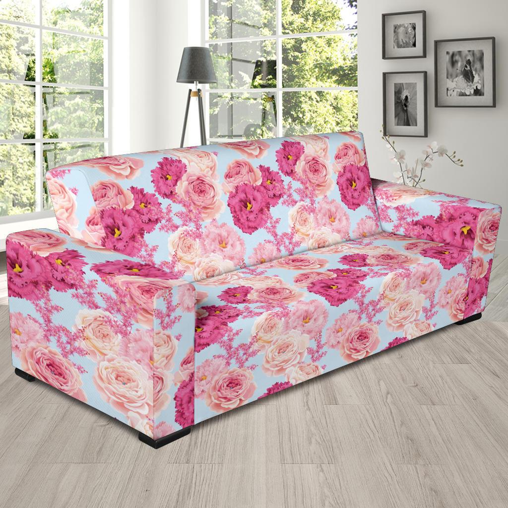 Lisianthus Pattern Print Design LT05 Sofa Slipcover-JORJUNE.COM