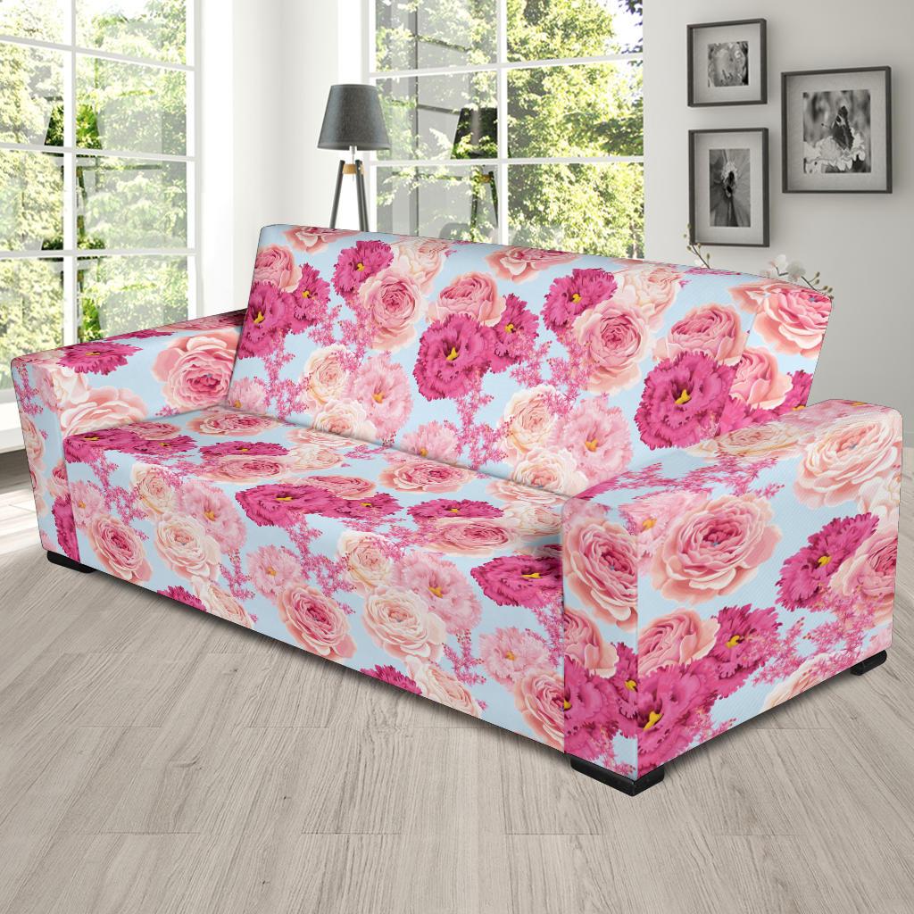 Lisianthus Pattern Print Design LT05 Sofa Slipcover-JORJUNE.COM