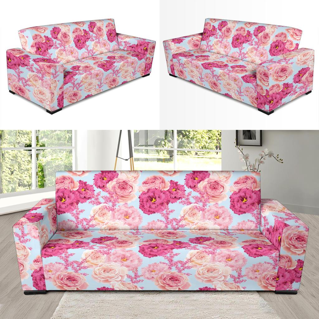 Lisianthus Pattern Print Design LT05 Sofa Slipcover-JORJUNE.COM