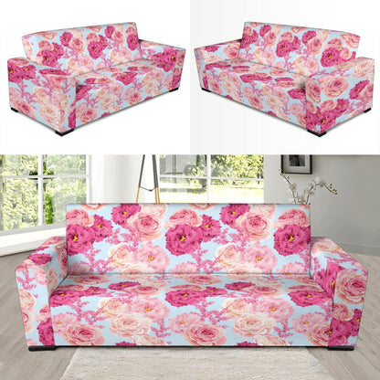 Lisianthus Pattern Print Design LT05 Sofa Slipcover-JORJUNE.COM