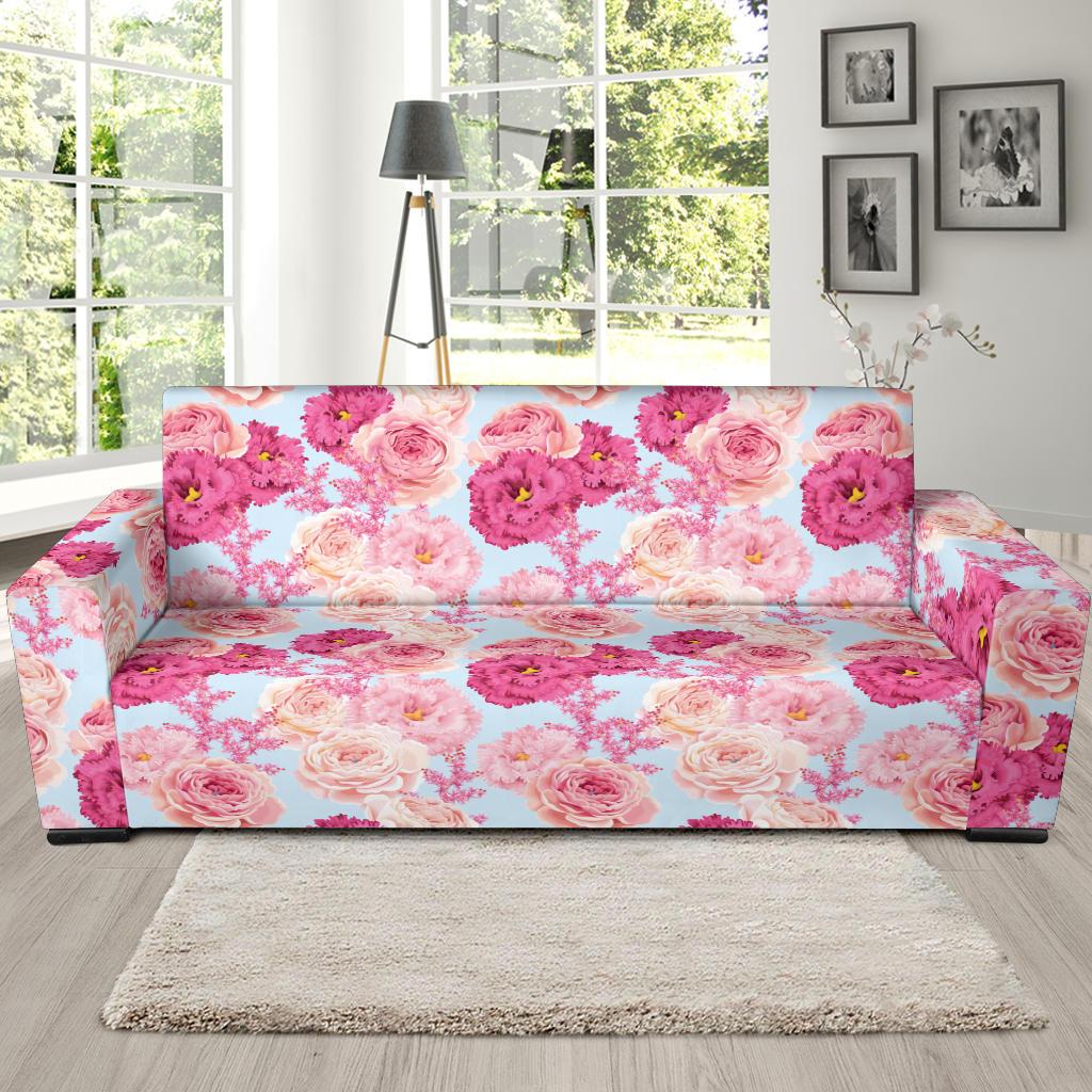 Lisianthus Pattern Print Design LT05 Sofa Slipcover-JORJUNE.COM