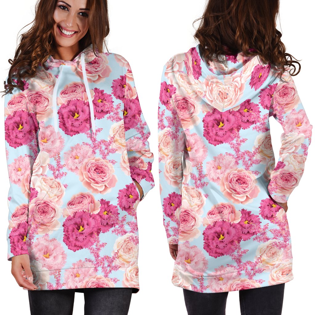 Lisianthus Pattern Print Design LT05 Women Hoodie Dress