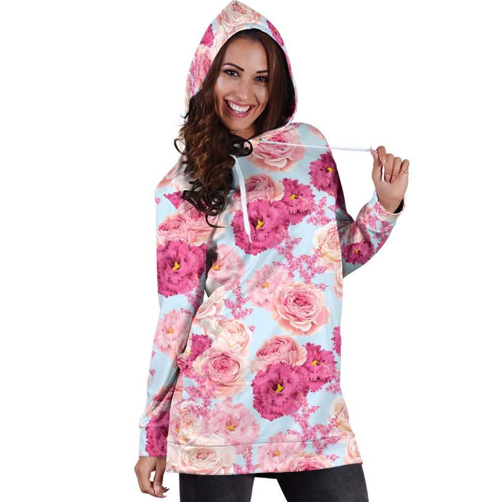 Lisianthus Pattern Print Design LT05 Women Hoodie Dress
