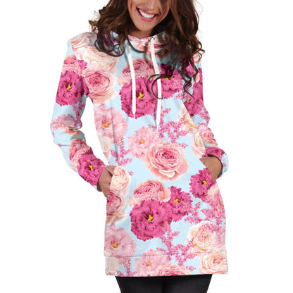 Lisianthus Pattern Print Design LT05 Women Hoodie Dress
