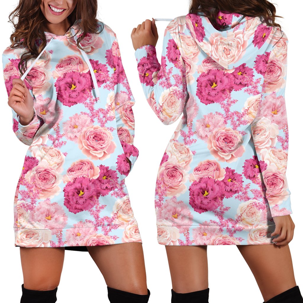 Lisianthus Pattern Print Design LT05 Women Hoodie Dress