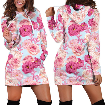 Lisianthus Pattern Print Design LT05 Women Hoodie Dress