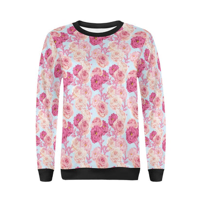 Lisianthus Pattern Print Design LT05 Women Long Sleeve Sweatshirt-JorJune