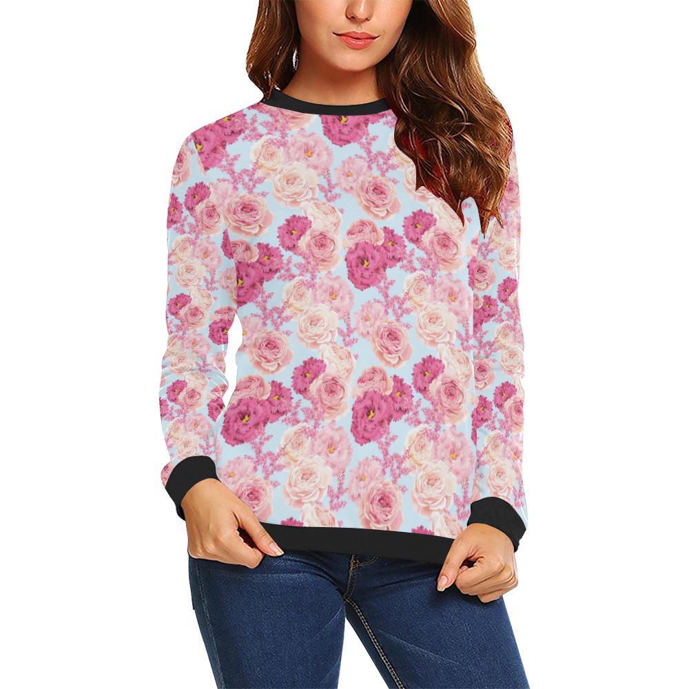 Lisianthus Pattern Print Design LT05 Women Long Sleeve Sweatshirt-JorJune