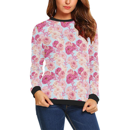 Lisianthus Pattern Print Design LT05 Women Long Sleeve Sweatshirt-JorJune
