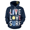 Live Love Surf All Over Print Hoodie