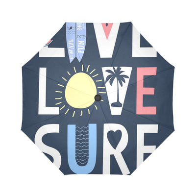 Live Love Surf Automatic Foldable Umbrella