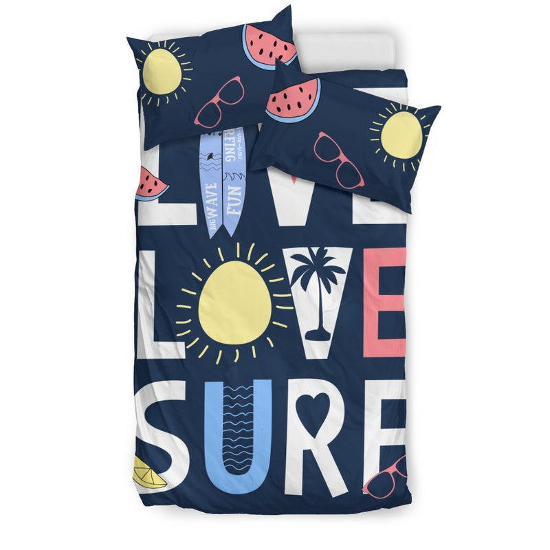 Live Love Surf Duvet Cover Bedding Set