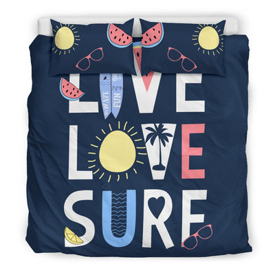 Live Love Surf Duvet Cover Bedding Set