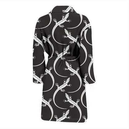 lizard Pattern Print Design 01 Men Bathrobe-JORJUNE.COM