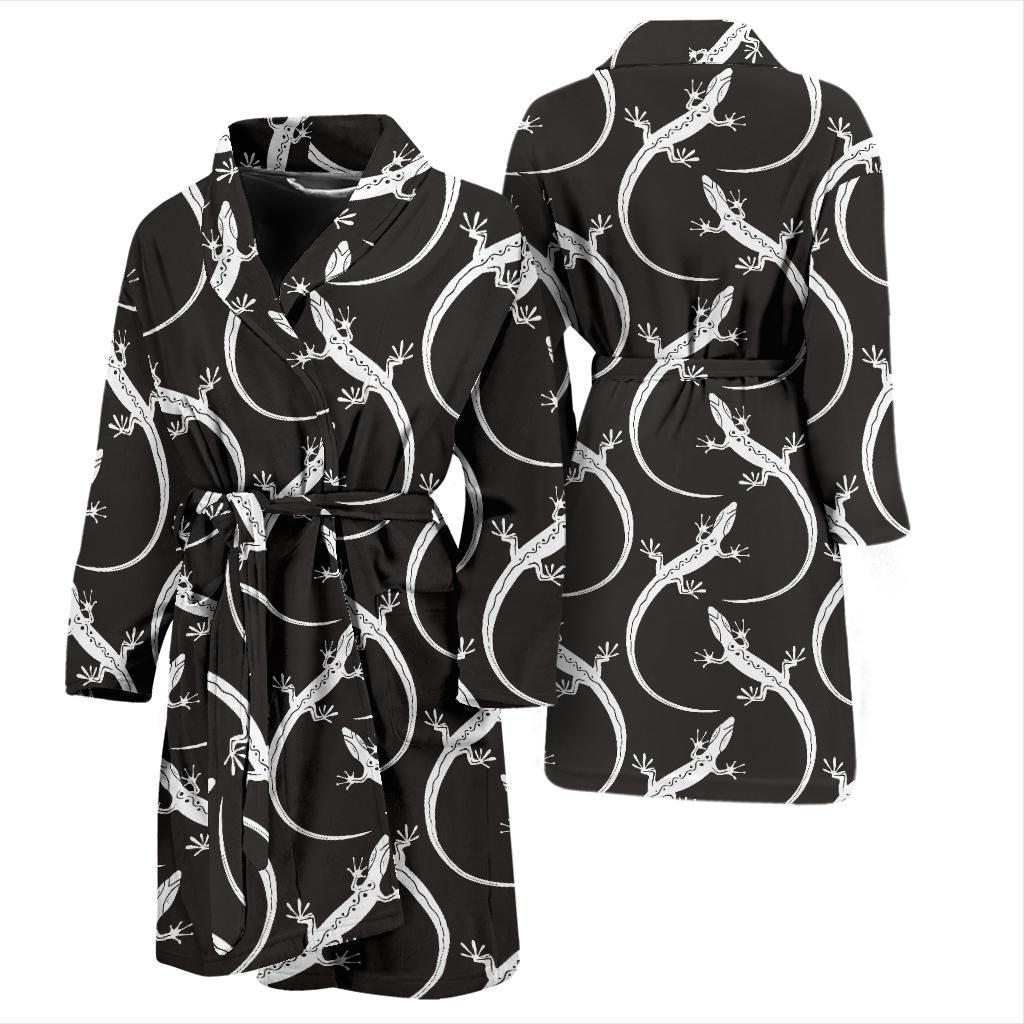 lizard Pattern Print Design 01 Men Bathrobe-JORJUNE.COM