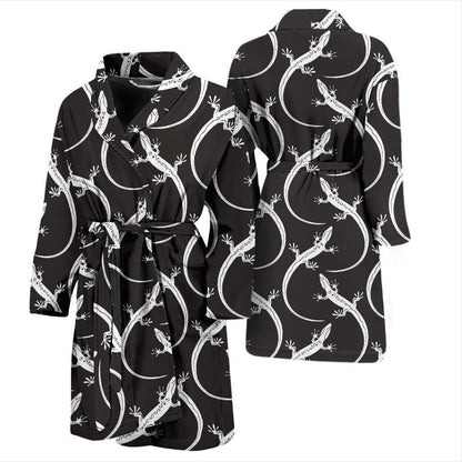 lizard Pattern Print Design 01 Men Bathrobe-JORJUNE.COM