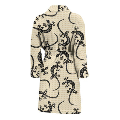 lizard Pattern Print Design 02 Men Bathrobe-JORJUNE.COM