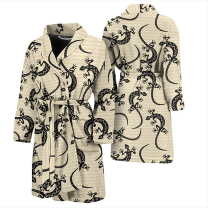 lizard Pattern Print Design 02 Men Bathrobe-JORJUNE.COM
