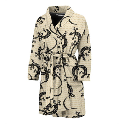 lizard Pattern Print Design 02 Men Bathrobe-JORJUNE.COM