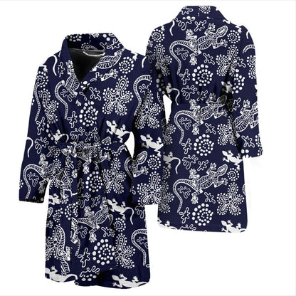 lizard Pattern Print Design 03 Men Bathrobe-JORJUNE.COM
