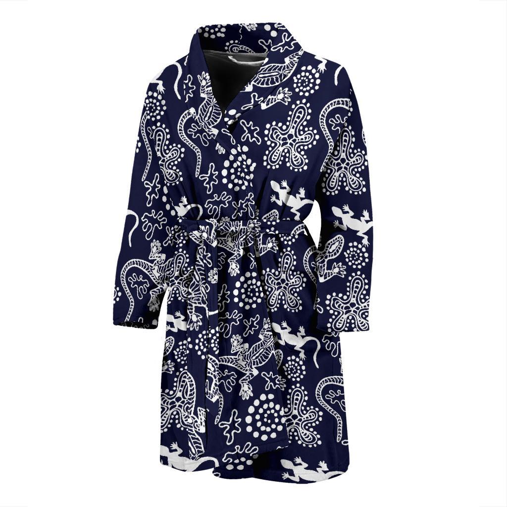 lizard Pattern Print Design 03 Men Bathrobe-JORJUNE.COM