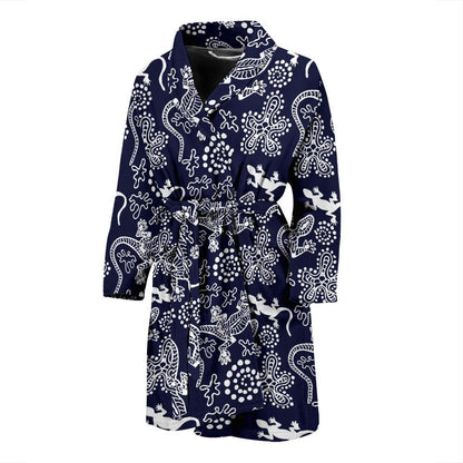 lizard Pattern Print Design 03 Men Bathrobe-JORJUNE.COM