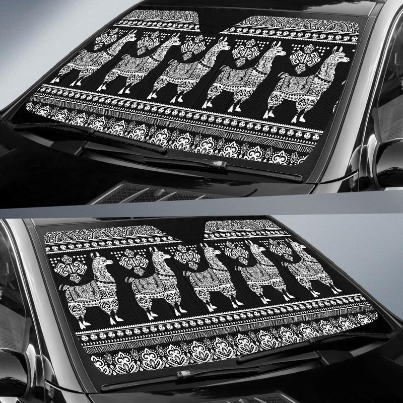 Llama Aztec Style Pattern Print Design 01 Car Sun Shades-JORJUNE.COM