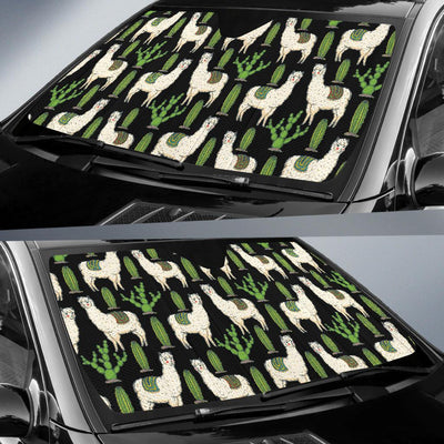 Llama Cactus Pattern Print Design 011 Car Sun Shades-JORJUNE.COM