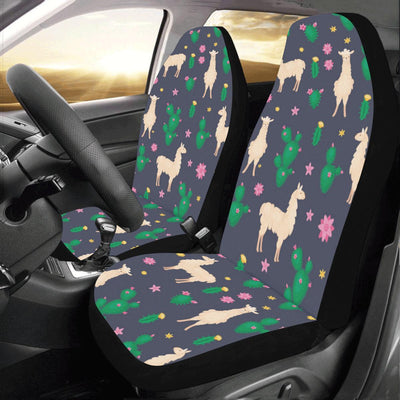 Llama Cactus Pattern Print Design 012 Car Seat Covers (Set of 2)-JORJUNE.COM